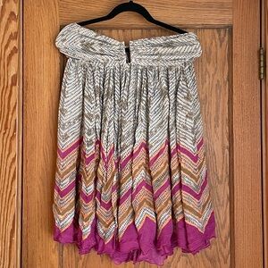 Free People Bohemian strapless tie back Dress with Chevron Pattern